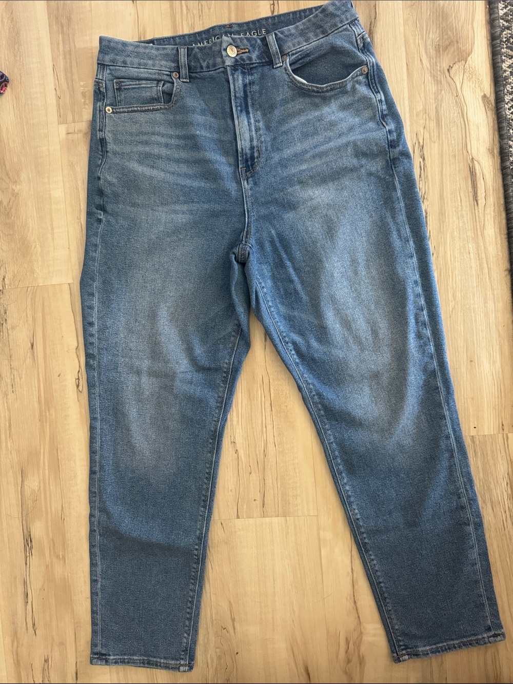 American Eagle Outfitters Blue Curvy Mom Jeans